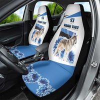 Estonia Grey Wolf and Cornflower Car Seat Cover Estonia Flag