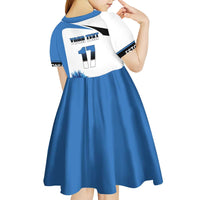 Estonia Grey Wolf and Cornflower Kid Short Sleeve Dress Estonia Flag