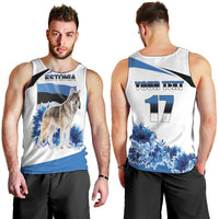 Estonia Grey Wolf and Cornflower Men Tank Top Estonia Flag
