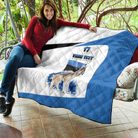 Estonia Grey Wolf and Cornflower Quilt Estonia Flag
