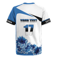 Estonia Grey Wolf and Cornflower Rugby Jersey Estonia Flag