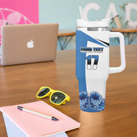 Estonia Grey Wolf and Cornflower Tumbler With Handle Estonia Flag