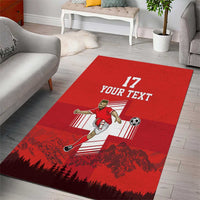 Custom Switzerland Football Area Rug Hopp Schwiiz!