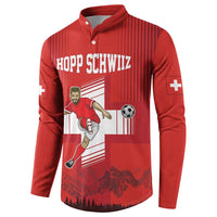 Custom Switzerland Football Button Sweatshirt Hopp Schwiiz!