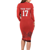 Custom Switzerland Football Family Matching Long Sleeve Bodycon Dress and Hawaiian Shirt Hopp Schwiiz!
