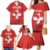 Custom Switzerland Football Family Matching Mermaid Dress and Hawaiian Shirt Hopp Schwiiz!