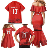 Custom Switzerland Football Family Matching Mermaid Dress and Hawaiian Shirt Hopp Schwiiz!