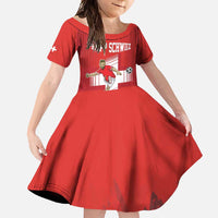 Custom Switzerland Football Family Matching Summer Maxi Dress and Hawaiian Shirt Hopp Schwiiz!