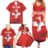 Custom Switzerland Football Family Matching Summer Maxi Dress and Hawaiian Shirt Hopp Schwiiz!