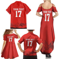 Custom Switzerland Football Family Matching Summer Maxi Dress and Hawaiian Shirt Hopp Schwiiz!