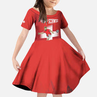 Custom Switzerland Football Kid Short Sleeve Dress Hopp Schwiiz!