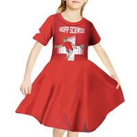 Custom Switzerland Football Kid Short Sleeve Dress Hopp Schwiiz!