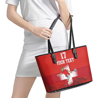 Custom Switzerland Football Leather Tote Bag Hopp Schwiiz!