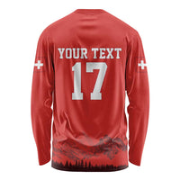 Custom Switzerland Football Long Sleeve Shirt Hopp Schwiiz!