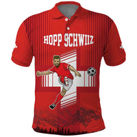 Custom Switzerland Football Polo Shirt Hopp Schwiiz!