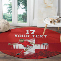 Custom Switzerland Football Round Carpet Hopp Schwiiz!
