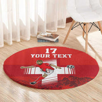 Custom Switzerland Football Round Carpet Hopp Schwiiz!