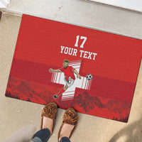Custom Switzerland Football Rubber Doormat Hopp Schwiiz!