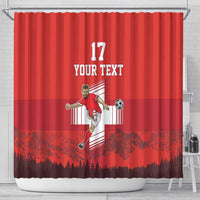 Custom Switzerland Football Shower Curtain Hopp Schwiiz!