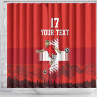 Custom Switzerland Football Shower Curtain Hopp Schwiiz!