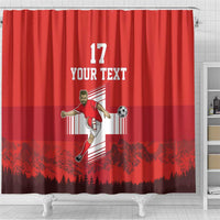 Custom Switzerland Football Shower Curtain Hopp Schwiiz!