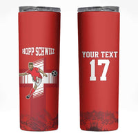 Custom Switzerland Football Skinny Tumbler Hopp Schwiiz!