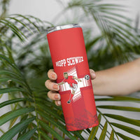 Custom Switzerland Football Skinny Tumbler Hopp Schwiiz!