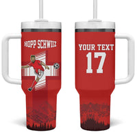 Custom Switzerland Football Tumbler With Handle Hopp Schwiiz!