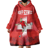 Custom Switzerland Football Wearable Blanket Hoodie Hopp Schwiiz!
