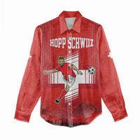Custom Switzerland Football Women Casual Shirt Hopp Schwiiz!