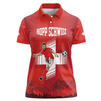 Custom Switzerland Football Women Polo Shirt Hopp Schwiiz!