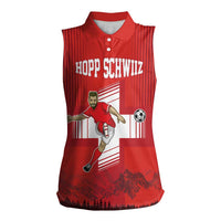 Custom Switzerland Football Women Sleeveless Polo Shirt Hopp Schwiiz!