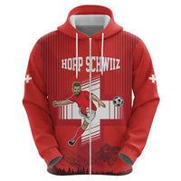 Custom Switzerland Football Zip Hoodie Hopp Schwiiz!