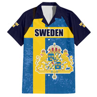 Custom Sweden Flag and Coat of arms Family Matching Long Sleeve Bodycon Dress and Hawaiian Shirt Three Crowns of Sweden