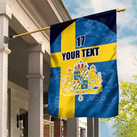 Custom Sweden Flag and Coat of arms Garden Flag Three Crowns of Sweden