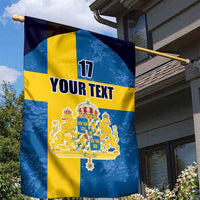 Custom Sweden Flag and Coat of arms Garden Flag Three Crowns of Sweden