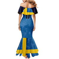 Custom Sweden Flag and Coat of arms Mermaid Dress Three Crowns of Sweden