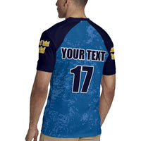 Custom Sweden Flag and Coat of arms Rugby Jersey Three Crowns of Sweden
