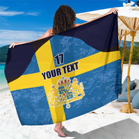 Custom Sweden Flag and Coat of arms Sarong Three Crowns of Sweden