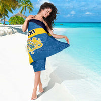 Custom Sweden Flag and Coat of arms Sarong Three Crowns of Sweden