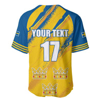 Custom Sweden Football Baseball Jersey Sporty Style