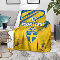 Custom Sweden Football Blanket Sporty Style