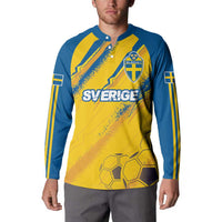 Custom Sweden Football Button Sweatshirt Sporty Style