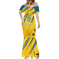 Custom Sweden Football Mermaid Dress Sporty Style