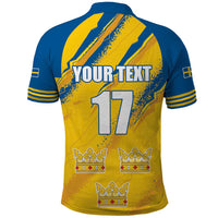 Custom Sweden Football Polo Shirt Sporty Style