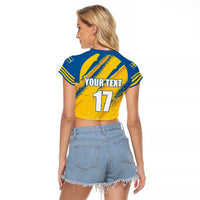 Custom Sweden Football Raglan Cropped T Shirt Sporty Style