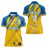 Custom Sweden Football Women Polo Shirt Sporty Style