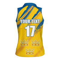 Custom Sweden Football Women Sleeveless Polo Shirt Sporty Style