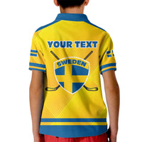Personalized Sweden Ice Hockey Kid Polo Shirt Sporty Style