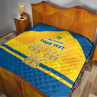 Personalized Sweden Ice Hockey Quilt Sporty Style